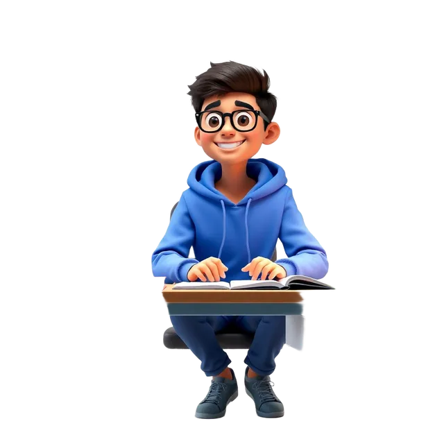 Class 10 student studying at a desk