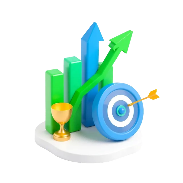 Progress chart illustration with rising bars